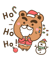 Santa claus bear and Merry Christmas 
