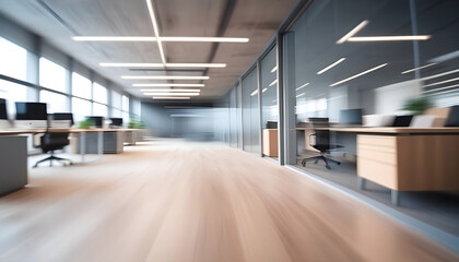 Photo blur background of modern office interior design contemporary workspace for creative business