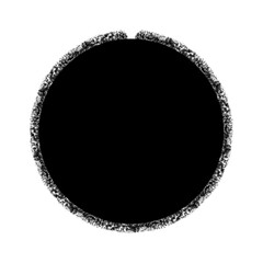 Black grunge round shape. Brush stroke frame element, frame for design. Vector isolated on white background.