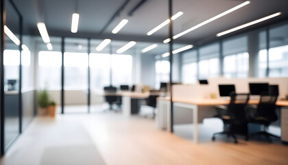 Photo blur background of modern office interior design contemporary workspace for creative business