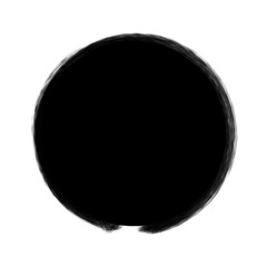 Black grunge round shape. Brush stroke frame element, frame for design. Vector isolated on white background.