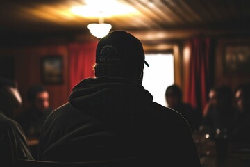 Silhouette of a Person in a Cozy Room