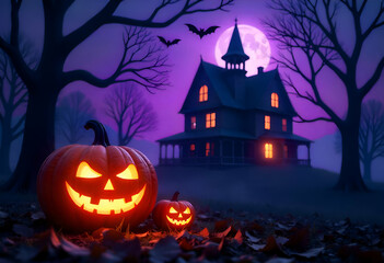 halloween background with pumpkin