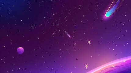 Obraz premium Freepik pink sky purple galactic background
