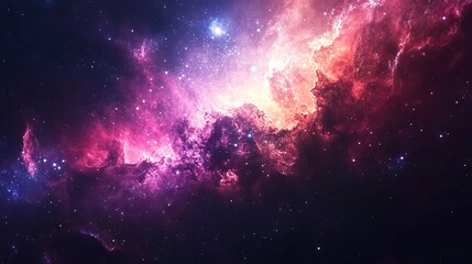 Vibrant space galaxy background with nebula, stars, and cosmic clouds






