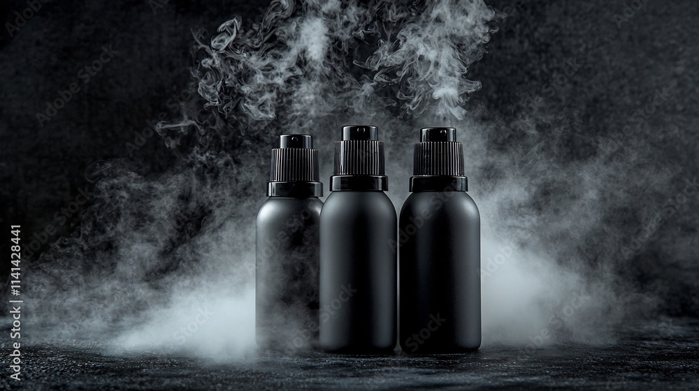Poster visually appealing image showcasing setting spray bottles displayed with delicate shimmering water m