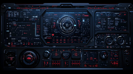 Futuristic Sci Fi Control Panel Interface Display