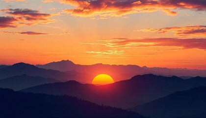 Obraz premium Stunning Sunrise over Majestic Mountains