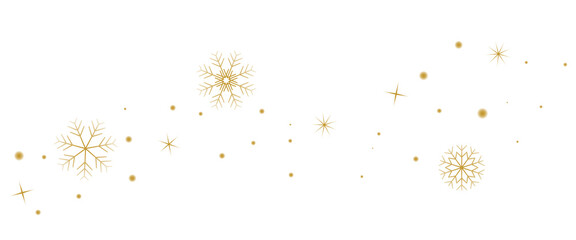 キラキラの金色の雪の結晶