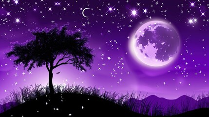 And purple stamy night Sky purple galactic background