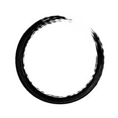 vector brush stroke circle of paint on white background. Ink hand drawn paint brush circle. Logo, label design element vector illustration. Black abstract circle.