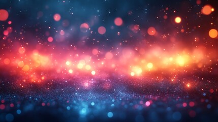 Colorful bokeh lights on dark background, abstract