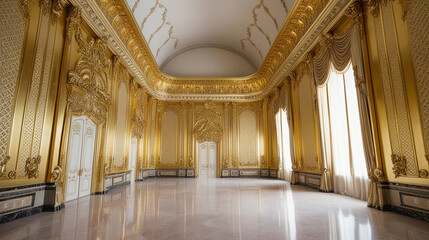 Gold empty big room background