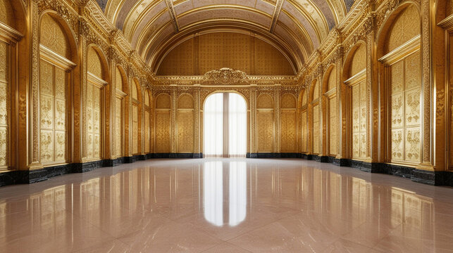 Gold empty big room background