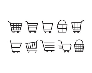 Chart Troli Icon Vector Set Design