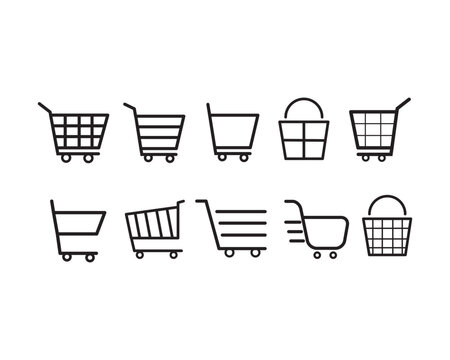 Chart Troli Icon Vector Set Design