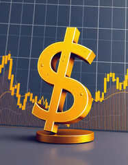 Financial growth insights dollar symbol market trends business analysis digital environment close-up view