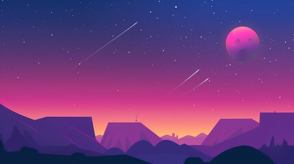 Obraz premium lphone wallpaper pink sky purple galactic background
