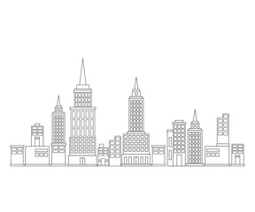 Fototapeta premium single outline city skyline