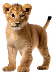 Obraz premium PNG Baby lion wildlife standing mammal.