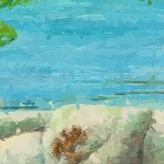 Oil paintings and various flowers, marine creatures, mice, goldfish, mushrooms, roses, peonies, and bright moon in the sky