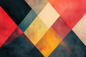 Abstract Geometric Pattern with Vibrant Colors and Textured Surfaces