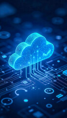 Cloud data storage technology digital environment abstract illustration futuristic viewpoint