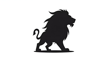 Fototapeta premium Majestic Silhouette of a Lion Showcasing Strength and Grace Against a Minimalist Background