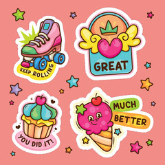 Fototapeta premium Sticker Text Balloon Hand Drawn Doodle Element Vector Collection 