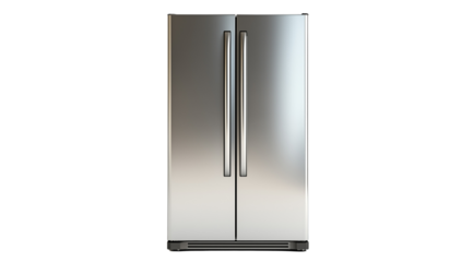 PNG, Fridge, light refrigerator isolated on white background, generated by Generative AI technology.