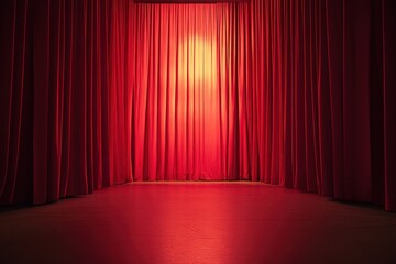 Red Velvet Curtain A Dramatic Stage Ready Unforgettable Performance
