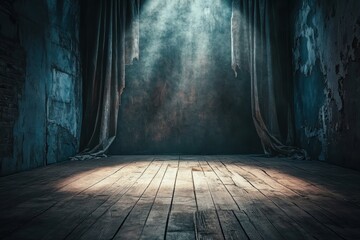 Mysterious Abandoned Room Dramatic Lighting Textured Wall