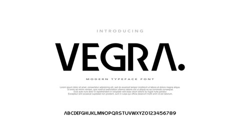 Modern Bold Typeface Font. Regular Number Typography urban style alphabet fonts for fashion, sport, technology, digital, movie, logo design, vector illustration