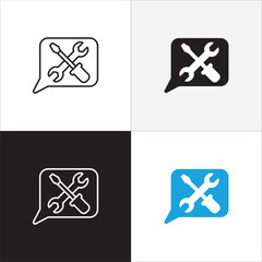 Customer service and support manual book icon set. Help center and information document icons. Technical support instruction signs. Vector stock illustration.