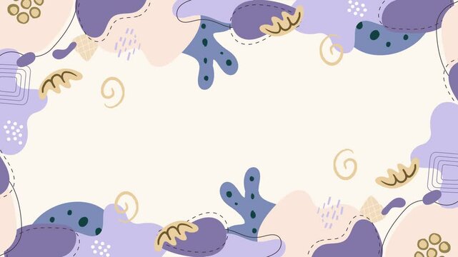 vibrant abstract design with modern geometric patterns and organic shapes creative kids background seamless 4k video background motion pop art design