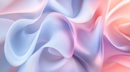 Obraz premium Dreamy Pastel Fluid Abstract: 3D Render of Swirling Colors. AI Generated