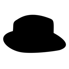 Retro hat silhouette. Top hat isolated on white background. Vector illustration