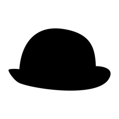 Retro hat silhouette. Top hat isolated on white background. Vector illustration