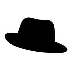 Retro hat silhouette. Top hat isolated on white background. Vector illustration