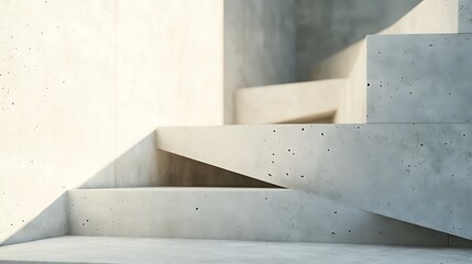 Abstractly Rising Concrete Steps Close Up Photo Mockup. AI Generated