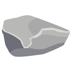 Rock Stone Illustration in Grey Color Design. Isolated on White Background.