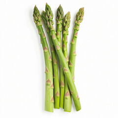 Asparagus close-up, isolated on a white background.  
