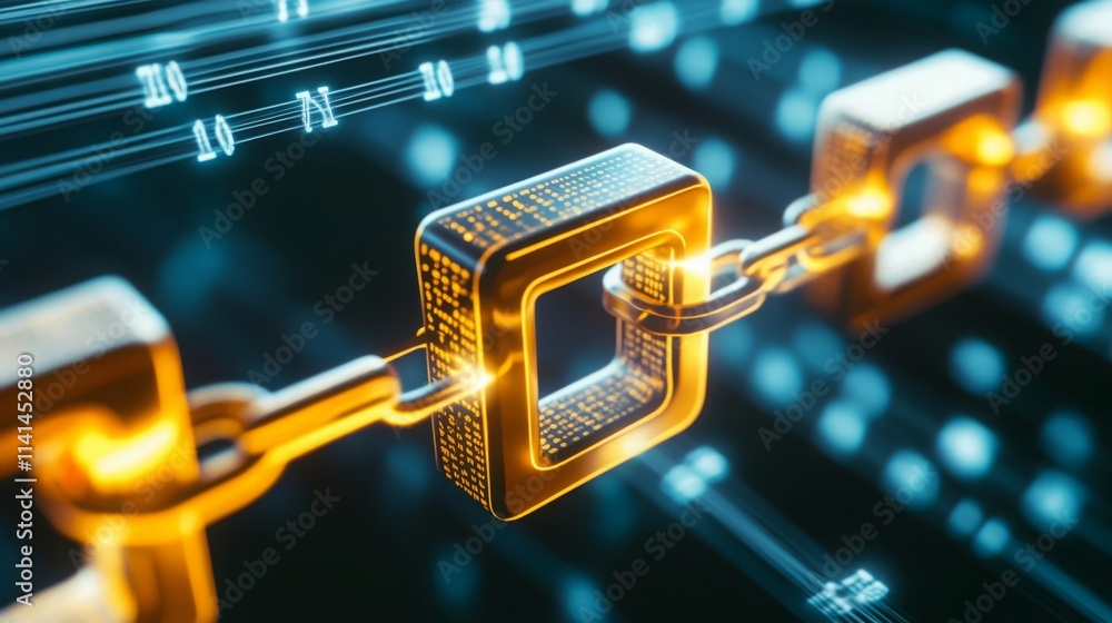 Poster blockchain security digital ledger data chain