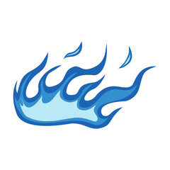 Obraz premium Blue fire icon. Symbol of burning natural gas. Vector illustration isolated on a white background