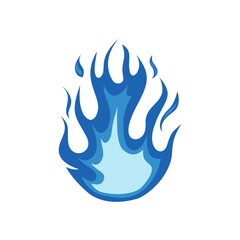 Blue fire icon. Symbol of burning natural gas. Vector illustration isolated on a white background