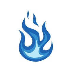 Blue fire icon. Symbol of burning natural gas. Vector illustration isolated on a white background