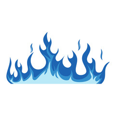 Blue fire icon. Symbol of burning natural gas. Vector illustration isolated on a white background