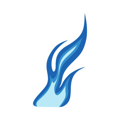 Obraz premium Blue fire icon. Symbol of burning natural gas. Vector illustration isolated on a white background