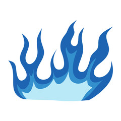 Blue fire icon. Symbol of burning natural gas. Vector illustration isolated on a white background