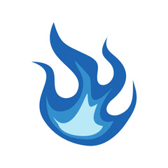 Blue fire icon. Symbol of burning natural gas. Vector illustration isolated on a white background